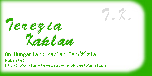 terezia kaplan business card